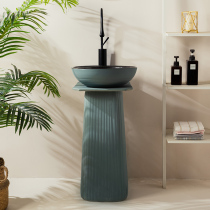 Morandi solid color outdoor sink basin integrated column basin toilet vertical column basin courtyard balcony