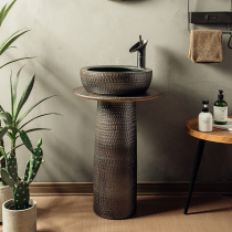 Industrial wind sink basin integrated outdoor courtyard washbasin stone outdoor pool balcony floor standing column Basin