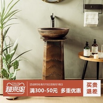  Retro industrial style One-piece column washbasin Vertical balcony basin washbasin Floor-to-ceiling courtyard pool Outdoor Outdoor