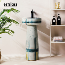 Washbasin Outdoor Ceramic hand washing column washbasin Wash one-piece courtyard Floor-to-ceiling balcony with small apartment Outdoor