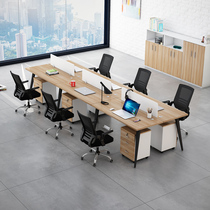 Staff desk simple modern 4 four-person furniture work table screen card holder computer office table and chair combination