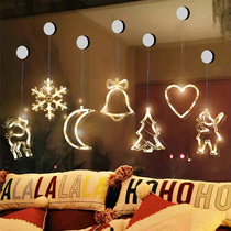 led Christmas suction lamp girl room bedroom window decoration shop window glass Christmas scene layout