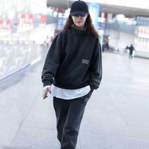 SANDRO VENETA star same autumn and winter sports leisure sweater set women loose tooling two-piece tide
