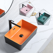Color table upper basin rectangular creative ceramic wash basin toilet washbasin Home Hotel Orange Basin