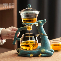 Heyang Elk automatic tea set Lazy full semi-automatic tea maker Glass tea set Household magnetic teapot