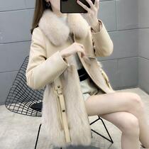 Stitching sheep sheared one coat fur new women's long young anti-fox fur coat fur winter