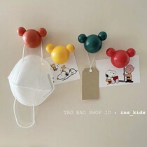 Korean ins Wind Bear Traceless Hook Free Punch Children's Room Cartoon Hook Wall Hook Key Stick Hook