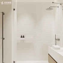 Japanese style pull groove bathroom toilet tile cream white grille wagi living room toilet balcony wall tile non-slip floor tiles