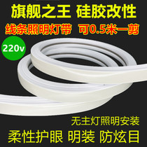 LED220v ultra bright silicone wire bar lamp atmosphere light slot bendable flexible waterproof embedded linear lamp belt