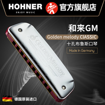 German HOHNER and come Golden melody ten holes 10 harmonica GM Blues blues harmonica