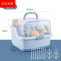 Put baby bottle storage x box childrens tableware tableware storage storage box with lid drain rack dustproof baby