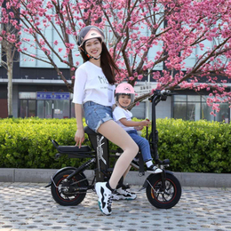 Permanent take baby to pick up children electric bicycle folding mother and child three seat parent-child small battery electric car