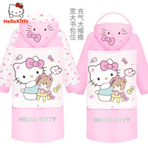 hello kitty childrens schoolbag raincoat girl student inflatable brim cartoon waterproof poncho