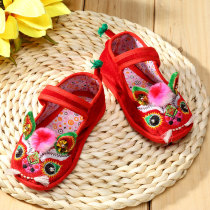 Baby tiger head shoes Infant embroidery 100 days birthday Tang suit for children old Beijing autumn and winter cloth shoes