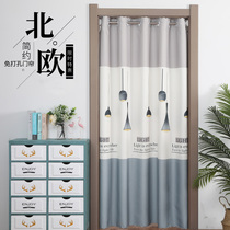 Door curtain free of punch Nordic bedrooms Home cover Ugly Partition Curtain Toilet Air Conditioning Cabinet Curtain Sheltering Clots Blinds Clots