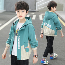 Childrens clothing boy jacket autumn clothing middle-aged children plus velvet padded 2021 new cotton coat windbreaker autumn and winter 12 years old