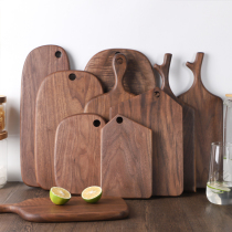 Japanese black walnut cutting board household food supplement case board solid wood small cutting board whole wood log bread fruit tray