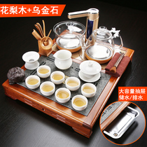 Rosewood tea set set household drawer type water storage whole set of gift-giving high-grade small automatic Wujin Stone tea tray