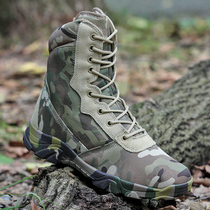 Spring and autumn new combat training boots mens high-top desert python tactical boots ultra-light shock absorption black security training breathable
