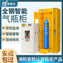 Fleesee Full Steel Explosion Proof Gas Cylinder Cabinet Safety Cabinet Industrial Ethylene Oxygen Cylinder Cabinet Laboratory Double Bottle Coal Gas Tank Cabinet