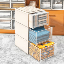 Wardrobe storage drawer clothes storage box drawer type plastic transparent household toy storage box storage box finishing box