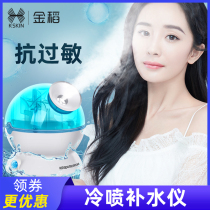 Gold Rice Cold Spray Water Replenishing Instrument Cold Spraying Machine Humidifiers Home Cosmetic Instrument Steamed face Steamer Water Replenishing Spray Instrument