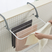 Balcony outdoor hanger retractable clothes window outdoor pole fence folding radiator multifunctional drying shelf