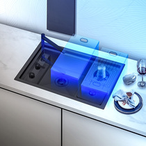 Nilosch kitchen black nano cup washer trash can Integrated invisible sink hidden stainless steel lift