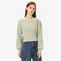 NOME NOME womens knitted T-shirt thick sweater niche design waist short womens top WGPC0036D7