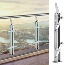Stainless steel fence loft home balcony guardrail railings tempered glass column stair handrail simple