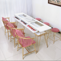 Japanese light luxury single nail table Simple double double net red nail table Marble nail table and chair set