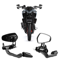 Suitable for Yamaha MT03 Bow Guard Handle Mirror Modified Hand Guard Mirror CNC Anti-Drop Reflector Handlebar Mirror