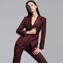  LadySElite ladies suit two-piece metal buckle wool spring and summer high-end Western style suit trousers slim