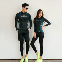 Korean split wetsuit quick-drying zipper sunscreen jellyfish suit Mens and womens long-sleeved bathing suit Surf suit Couple suit