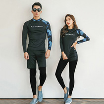 Korean version of the new split long sleeve surfing sunscreen snorkeling swimsuit hot spring sports thin couple wetsuit suit