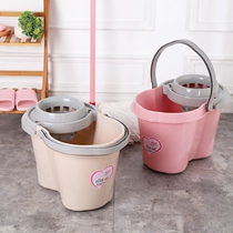 Thickened pulley mop bucket Household hand-free mop bucket Squeeze bucket Clean single bucket Press dry bucket Family cloth bucket