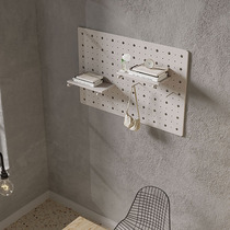 Solid wood shelf wall bookshelf wall-mounted wall shelf wrought iron living room wall plywood decorative shelf