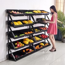 Fruit shelf diagonal wall multi-layer reinforced table shelf simple modern convenience store display frame steel frame