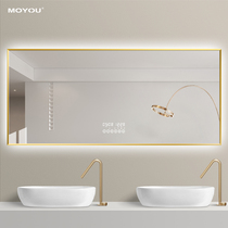 Aluminum frame led bathroom mirror toilet toilet anti-fog mirror wall-mounted sink smart mirror wall
