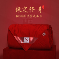 Silk quilt 100 mulberry silk winter quilted by spring and autumn big red bikers quilt with core air conditioning wedding wedding wedding wedding