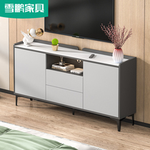 Minimal rock board bedroom TV cabinet ultra-thin narrow small apartment simple modern high master bedroom black TV cabinet customization