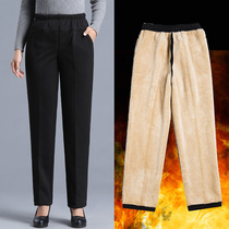 Mom pants autumn and winter lamb wool cotton pants plus velvet padded trousers wear womens pants middle-aged and elderly womens clothing