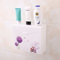 Toilet tissue box Toilet paper box Bathroom flat paper box Toilet toilet paper holder Plastic toilet paper box Square free hole