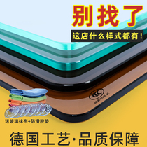 Color statue tempered glass custom countertop custom desktop custom table desk coffee table cloth surface round desktop