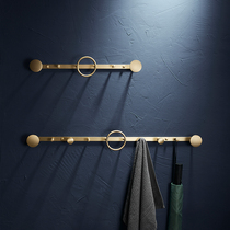 Brushed gold light luxury coat rack Bedroom full brass multi-function entrance creative row hook Hanging hook Hanging hanger hook