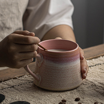 Owners self-retaining girl heart water cup coarse pottery tea cup handmade large-capacity water Cup ceramic mug bet Cup