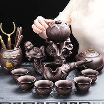 Purple sand stone mill lazy tea set home office guest kung fu tea cup living room Tea Teapot automatic