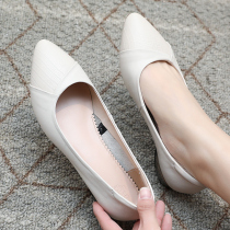 Soft leather Bean shoes womens 2021 summer new leather shallow low heel single shoes soft shoes spring and autumn flat womens shoes