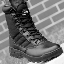Spring Autumn Combat Boots Men Outdoor Land War Boots Wear-wearing Wear Damping Tactical Shoes Boots Mountaineering Boots Genuine high Help Security Shoes