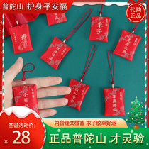 Putuo Mountain Talisman Seeking Good Luck Beckoning Peach Blossom Health and Peace Charm Sachet Buddha Bag Pendant